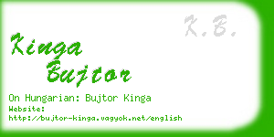 kinga bujtor business card